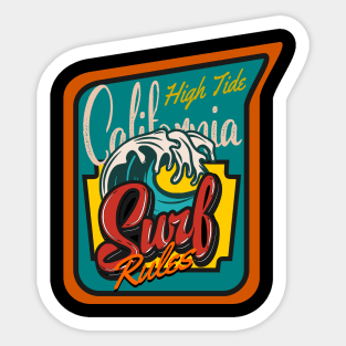 California Surf Rules High Tide Sticker